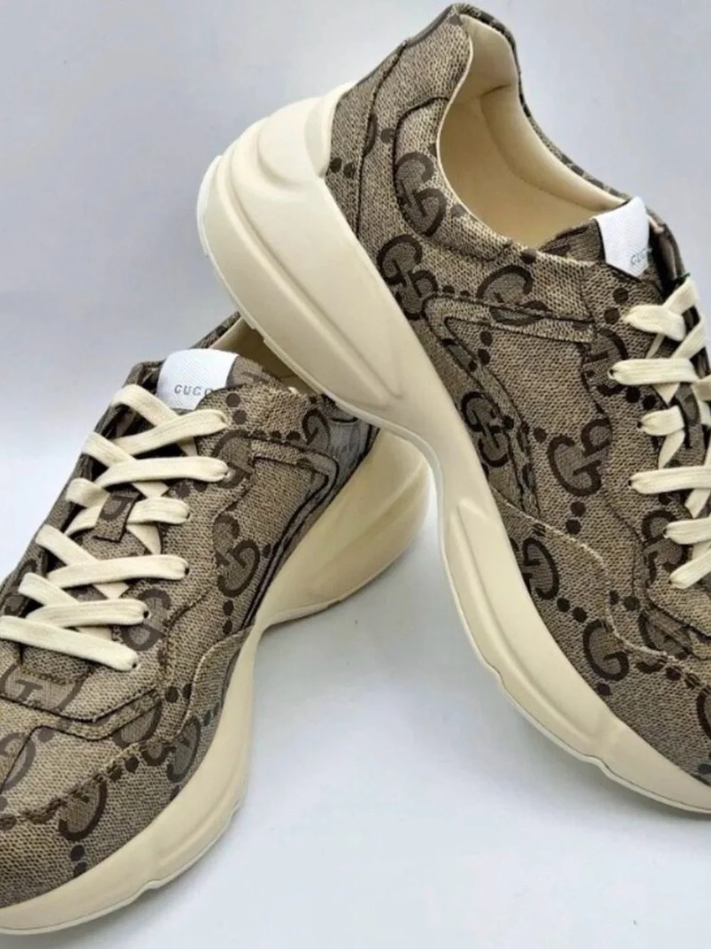 Authentic Gucci Beige GG Monogram Chunky Sneakers